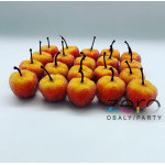 Dekorace jablko v cukru 3 cm (35 ks) - červeno-oranžové