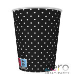 Pohárek (kelímek) nápojový papírový 0,25 l (8 ks) - černé s mini puntíky