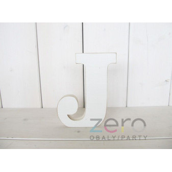 Abeceda dřevěná 'J' (18 cm) - bílá