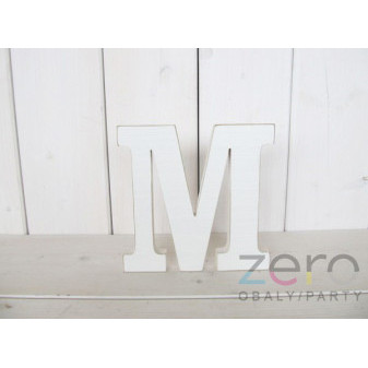 Abeceda dřevěná 'M' (18 cm) - bílá