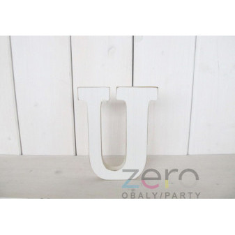 Abeceda dřevěná 'U' (18 cm) - bílá