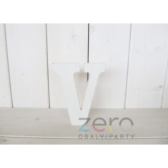 Abeceda dřevěná 'V' (18 cm) - bílá