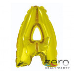 Balónek nafukovací fóliový 35 cm 'A' - zlatý