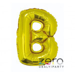Balónek nafukovací fóliový 35 cm 'B' - zlatý