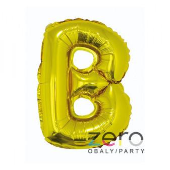 Balónek nafukovací fóliový 35 cm 'B' - zlatý