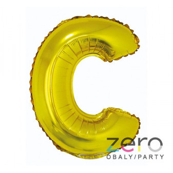 Balónek nafukovací fóliový 35 cm 'C' - zlatý