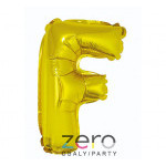 Balónek nafukovací fóliový 35 cm 'F' - zlatý