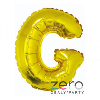 Balónek nafukovací fóliový 35 cm 'G' - zlatý