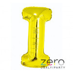 Balónek nafukovací fóliový 35 cm 'I' - zlatý