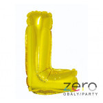 Balónek nafukovací fóliový 35 cm 'L' - zlatý