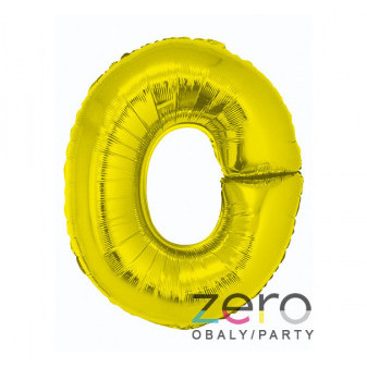 Balónek nafukovací fóliový 35 cm 'O' - zlatý