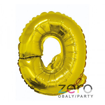 Balónek nafukovací fóliový 35 cm 'Q' - zlatý