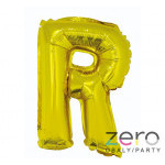 Balónek nafukovací fóliový 35 cm 'R' - zlatý