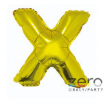 Balónek nafukovací fóliový 35 cm 'X' - zlatý