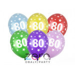 Balónky nafukovací pr. 30 cm (5 ks) - 80-té narozeniny
