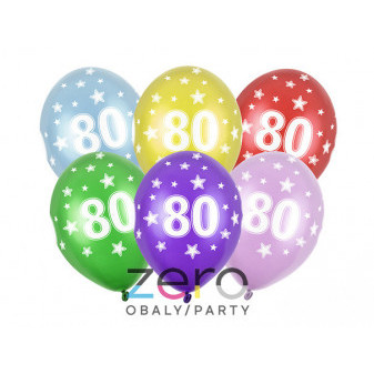 Balónky nafukovací pr. 30 cm (5 ks) - 80-té narozeniny