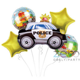 Balónky nafukovací fóliové 'policie' 5 ks - barevné