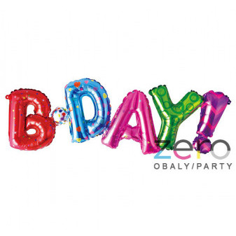 Balónky nafukovací fóliové 'B-Day' - barevné