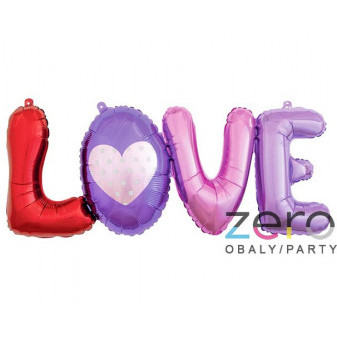 Balónky nafukovací fóliové 'Love' - barevné