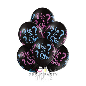 Balónky nafukovací pr. 30 cm (6 ks) - He or She? (mix)