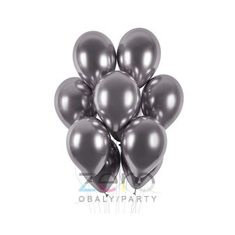 Balónky nafukovací pr. 33 cm, 5 ks (lesk) - grafitová