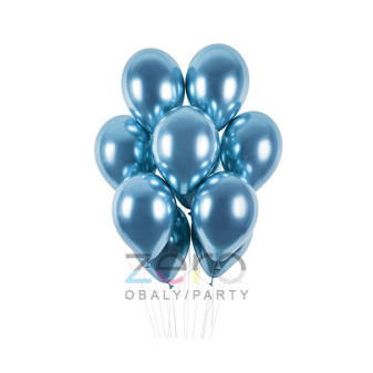 Balónky nafukovací pr. 33 cm, 5 ks (lesk) - modrá