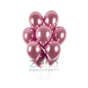 Balónky nafukovací pr. 33 cm, 5 ks (lesk) - růžová