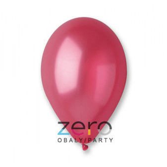 Balónky nafukovací pr. 26 cm, 100 ks (metal) - višňové