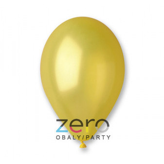 Balónky nafukovací pr. 26 cm, 100 ks (metal) - žluté