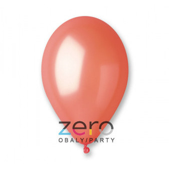 Balónky nafukovací pr. 26 cm, 100 ks (metal) - oranžové