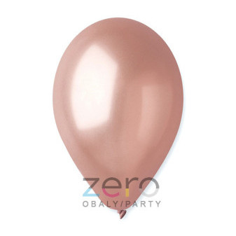 Balónky nafukovací pr. 26 cm, 20 ks (metal) - růžové zlato