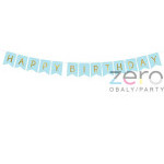 Banner 'Happy Birthday' 15 x 175 cm - modrý