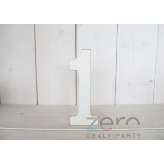 Číslo dřevěné '1' (18 cm) - bílá