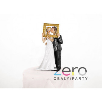 Dekorace/figurka na dort (14,5 cm) - novomanželé v obraze