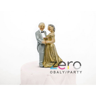 Dekorace/figurka na dort (12 cm) - zlatá svatba