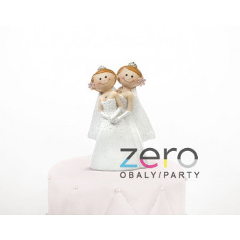 Dekorace/figurka na dort (12 cm) - novomanželé 'lesbičky'