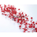 Girlanda z perel 5 ks x 130 cm - červená