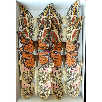 Klips s 'motýlem 8 cm' (12 ks) - barevný