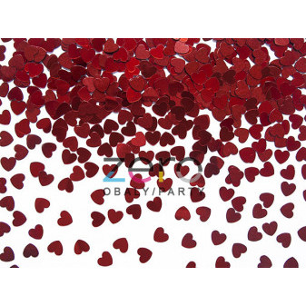 Konfety kovové 'srdce' (30 g) - červené