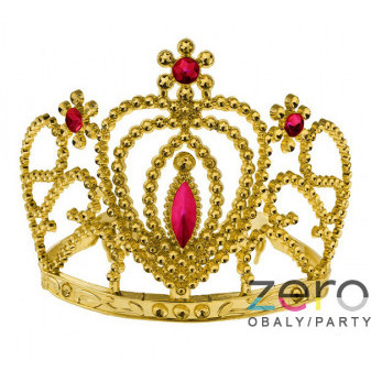 Koruna (tiára) pro královnu s rubíny - zlatá