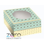 Krabice dortová s okýnkem 210 x 210 x 125 mm (2dílná) - barevná