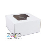 Krabice dortová s okýnkem 220 x 220 x 110 mm - bílá