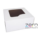 Krabice dortová s okýnkem 280 x 280 x 130 mm - bílá