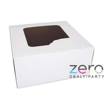 Krabice dortová s okýnkem 280 x 280 x 130 mm - bílá