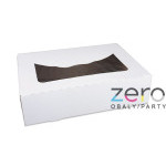 Krabice dortová s okýnkem 310 x 220 x 80 mm - bílá