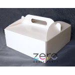 Krabice dortová s uchem 210 x 210 x 80 mm - bílá
