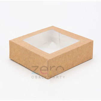 Krabice papírová 120x120x60 mm + okno - přírodní