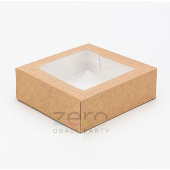 Krabice papírová 140x140x60 mm + okno - přírodní
