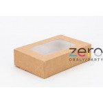 Krabice papírová na sushi 190x130x50 mm + okno - přírodní