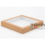 Krabice papírová na sushi 320x320x50 mm + okno - přírodní